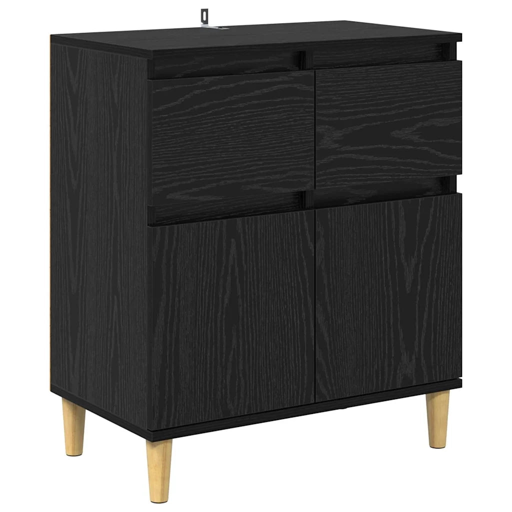Credenza Rovere Nero 60 x 35 x 70 cm Legno multistrato