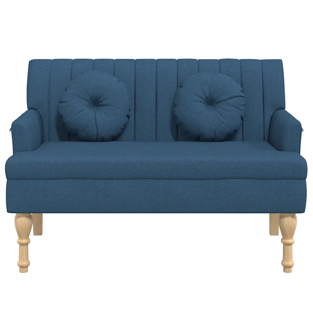 Panca con Cuscini Blu 113x64,5x75,5 cm in Tessuto CFW5082209