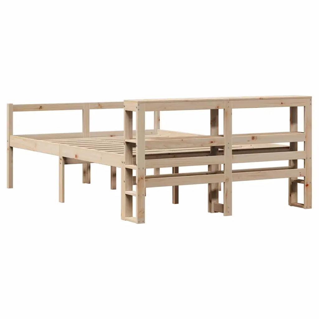 Letto per Anziani con Testiera 160x200 cm Legno Massello Pino