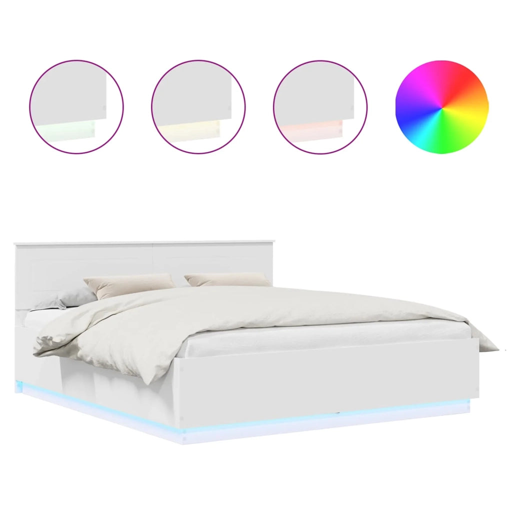 Letto matrimoniale | Letto per adulti | Struttura del letto Bianco 200 x 200 cm Legno multistrato