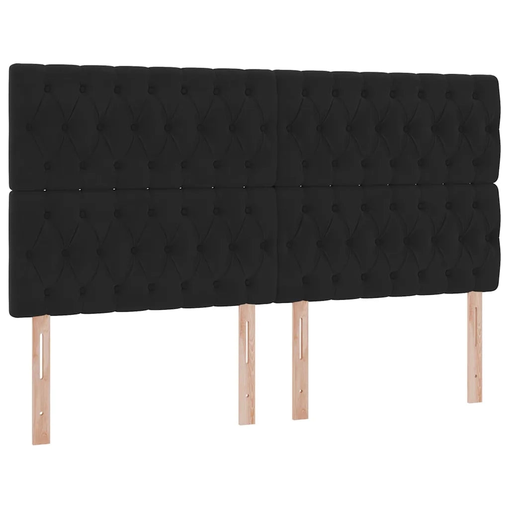 Letto con contenitore e LED con led Nero 180 x 200 cm Velluto 3372743