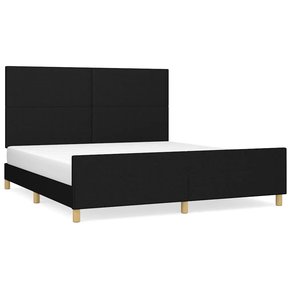 Giroletto senza Materasso-Struttura Letto Nero 160x200 cm in Tessuto 447512