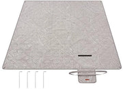 Decken da picnic 200 x 200 cm impermeabile e lavabile in lavatrice - Grande deken da campeggio per parco, giardino, spiaggia - Ripiegabile - Khaki con foglie tropicali