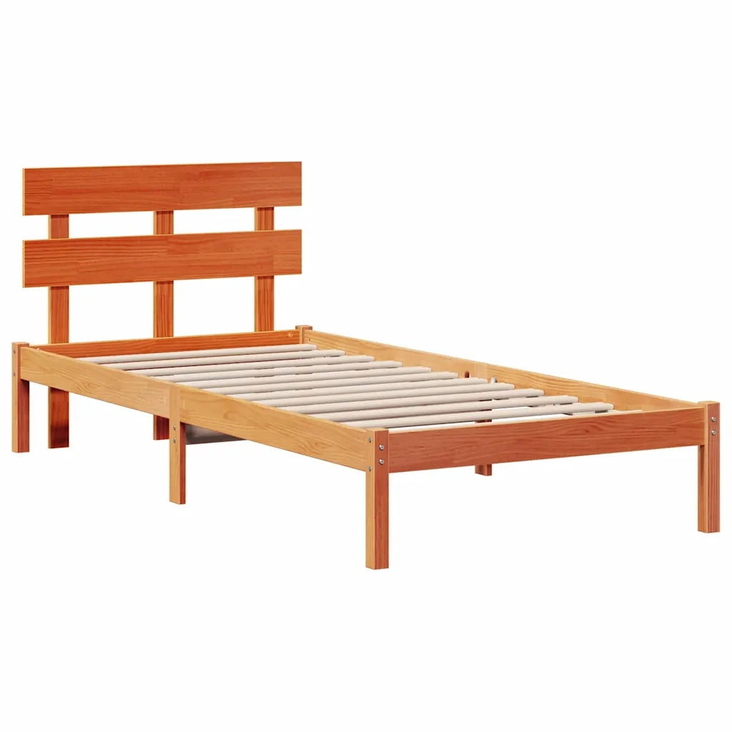 Struttura del letto Marrone 90 x 190 cm Legno massello di pino 872145