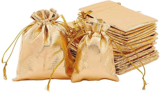 Set di sacchetti di stoffa organza - 60 pezzi - 2 misure - Ideali per gioielli - Matrimonio e festa - Caramelle di Natale - Codice prodotto ONF3