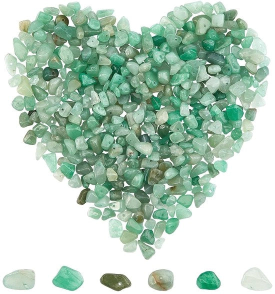 Aventurino in forma di chip di 5-8mm - 400 pezzi - Misto di pietre d'acqua con forme irregolari - Pietra per gioielli DIY - Collana/bracciale - Pietra del destino per la purificazione dei chakra