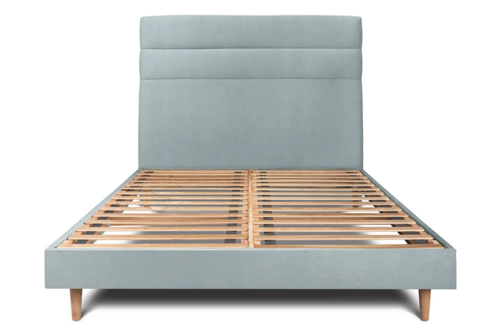 Letto 180x200 cm con testiera in linea - Tessuto velluto