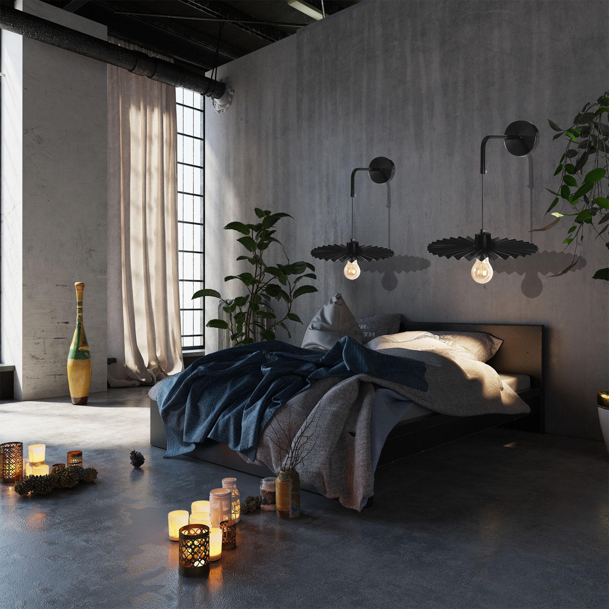 Lampada Da Parete APP1355-1W Black 30 Cm