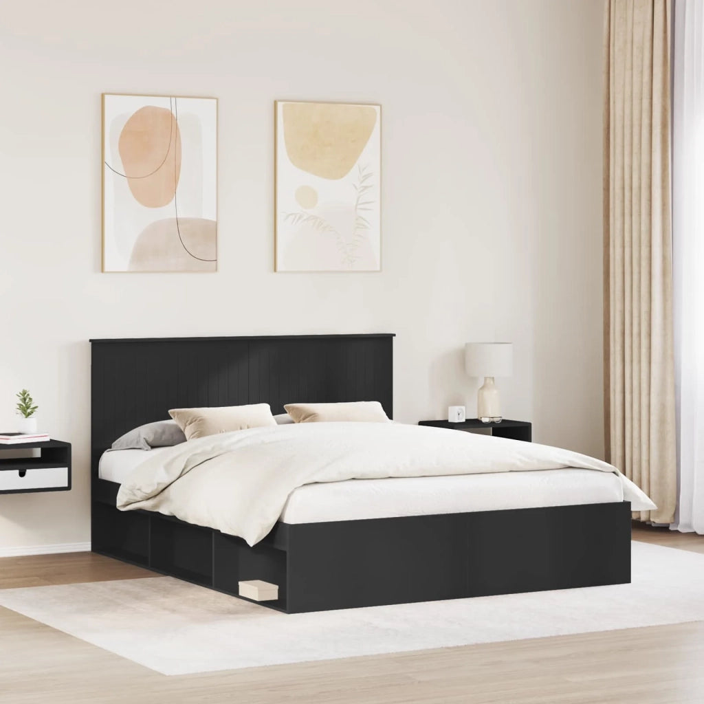 Struttura del letto Nero 160 x 200 cm Pino massello 3410984
