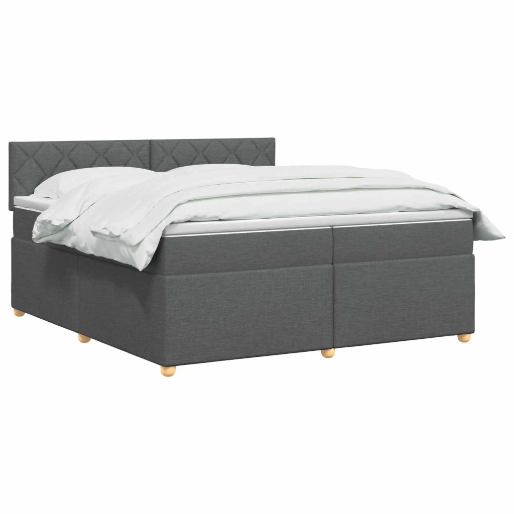 Letto box spring con materasso Grigio Scuro 200 x 200 cm 3452507