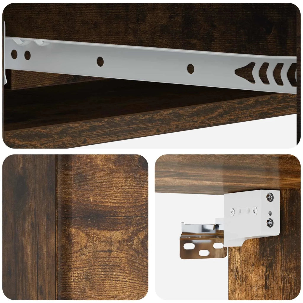 Tavolino da Parete Laterale Rovere Fumo 87,5 x 34,5 x 17 cm 899180