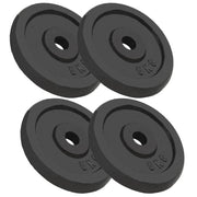 Trade Shop - Set Di 4 Dischi Per Pesi Manubri Da 5 Kg In Ghisa Bilanciere F 30mm Colore Nero -