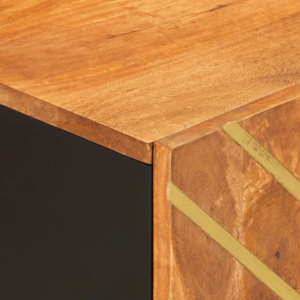 Mobile TV multimediale scaffale per televisione televisore buffet sala da pranzo soggiorno camera da letto e 105 x 33,5 x 46 cm in legno massello legno di mango marrone 02_0027593