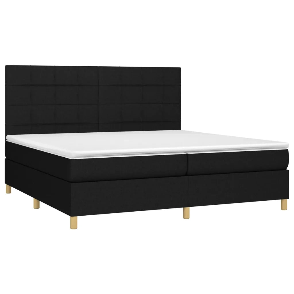 Giroletto a Molle con Materasso Nero 200x200 cm in Tessuto 3142363