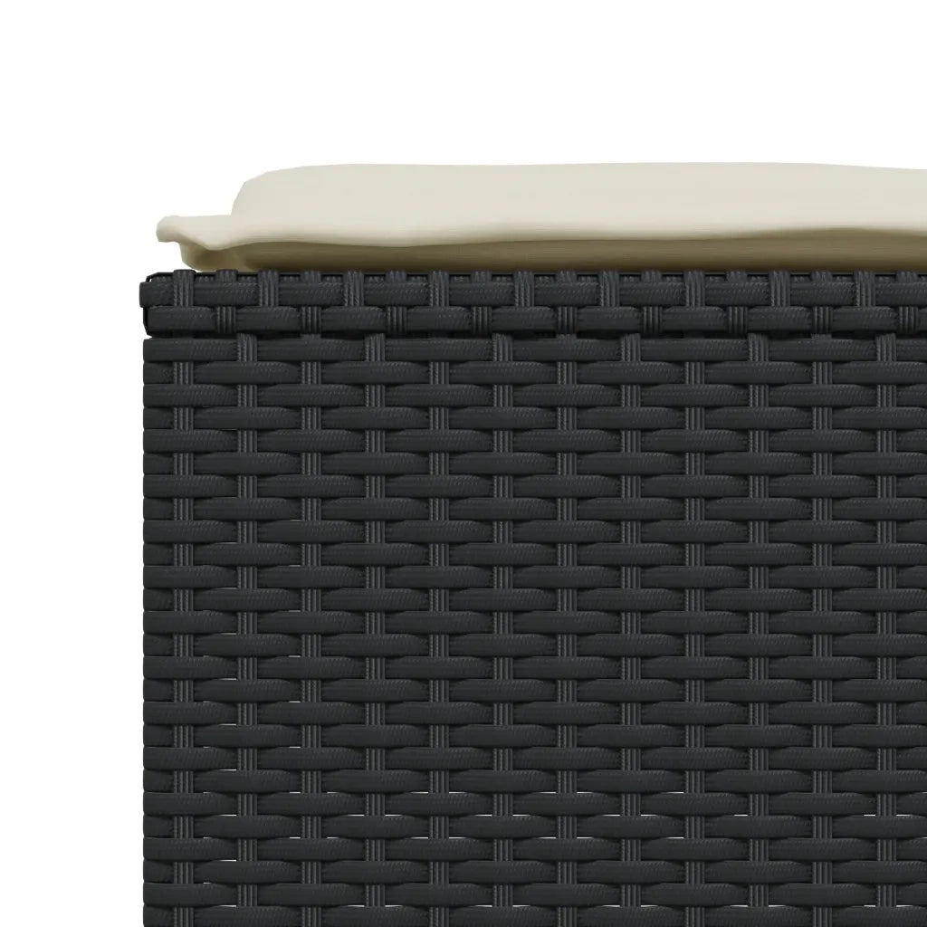 Set Divani da Giardino 5 pz con Cuscini in Polyrattan Nero 3261563