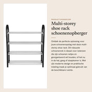 Sistema di appoggio per scarpe Robusto - Fatto di Alluminio/Plastica - Risparmia spazio - Leggero - Facile da installare - Visibilità massima sulle scarpe - Appoggio per scarpe con elevazione