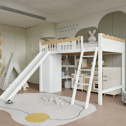 Letto a castello - Xylo - 90x200 cm con scivolo bianco