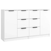 Buffet credenza cassettiera armadio mobile contenitore organizer per cucina soggiorno salotti set da 2 60 x 30 x 70 cm legno ingegnerizzato bianco 02_0036669