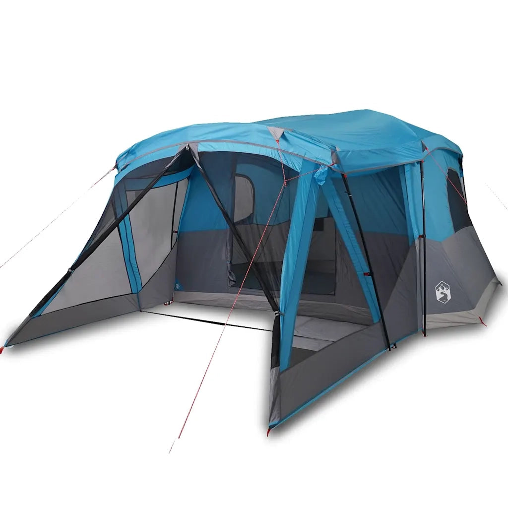 Tenda da Campeggio con Portico per 4 Persone Blu Impermeabile 94537