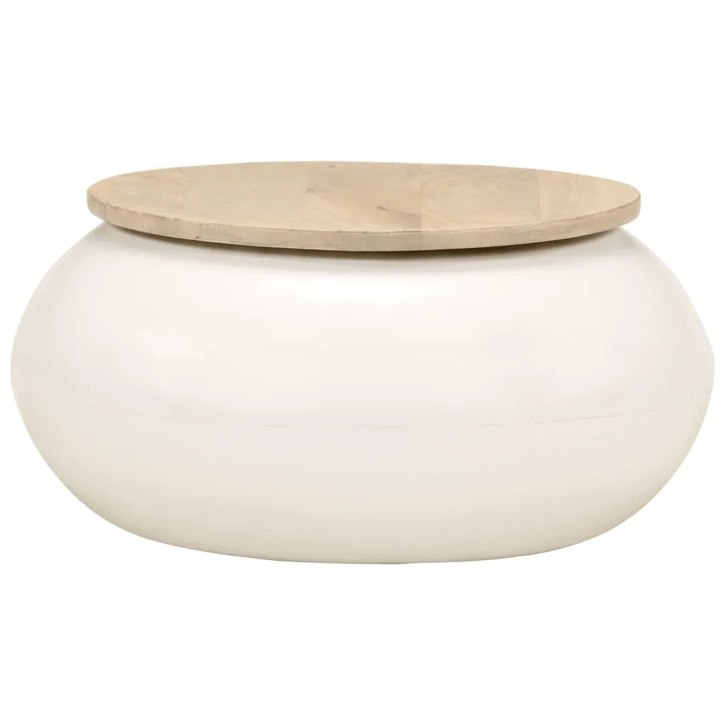 Tavolino da salotto | Tavolino da caff¨¨ | Tavolino da Soggiorno Bianco 51x51x27 cm Legno Massello di Mango