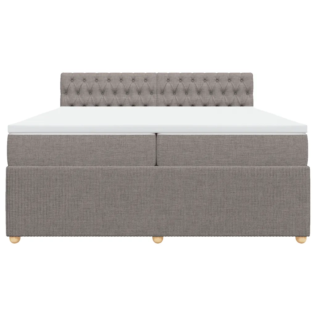 Giroletto a Molle con Materasso Tortora 200x200 cm in Tessuto