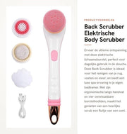 Scrubber per schiena elettrico - Doucheborstel rilassante - Colorazione rosa - Testa di spazzola in silicone - Adatto per la pulizia profonda...