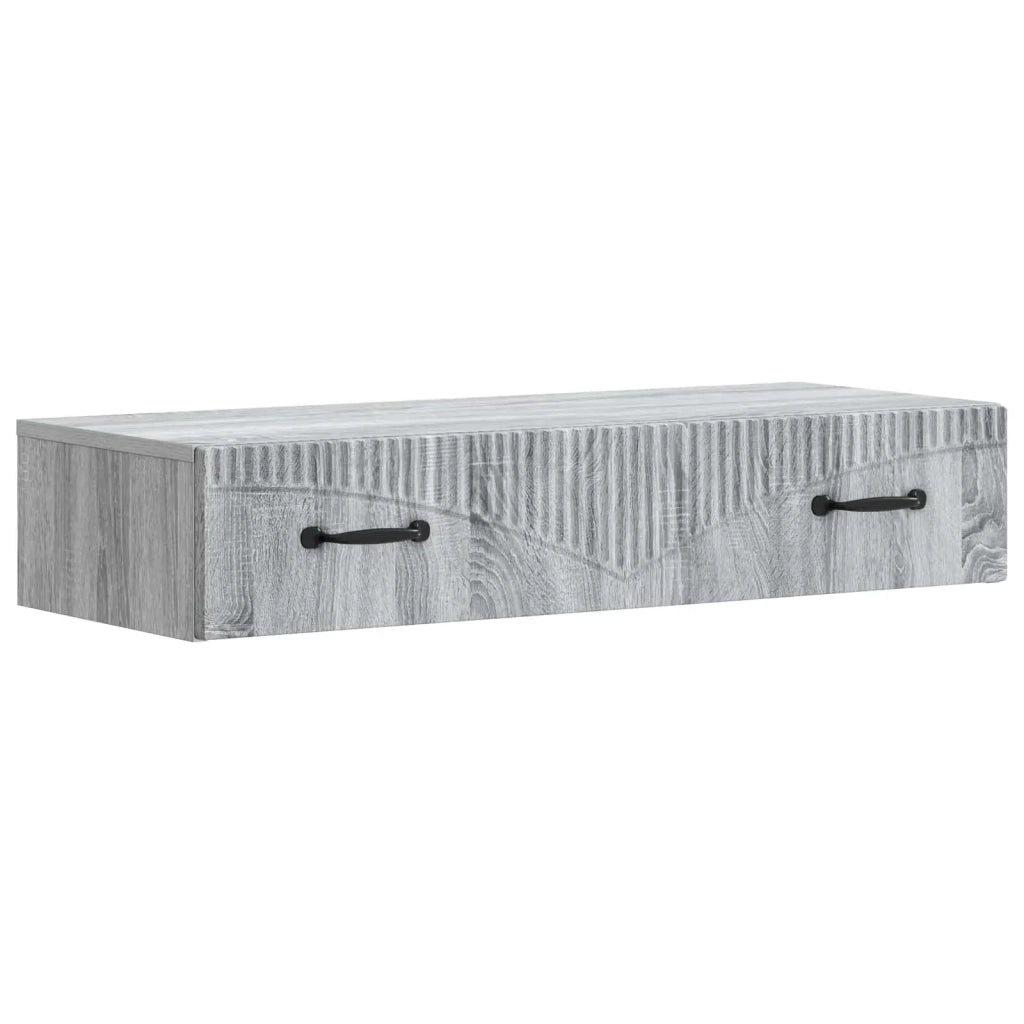 Tavolino da Parete Laterale Grigio Sonoma 87,5 x 34,5 x 17 cm 899011