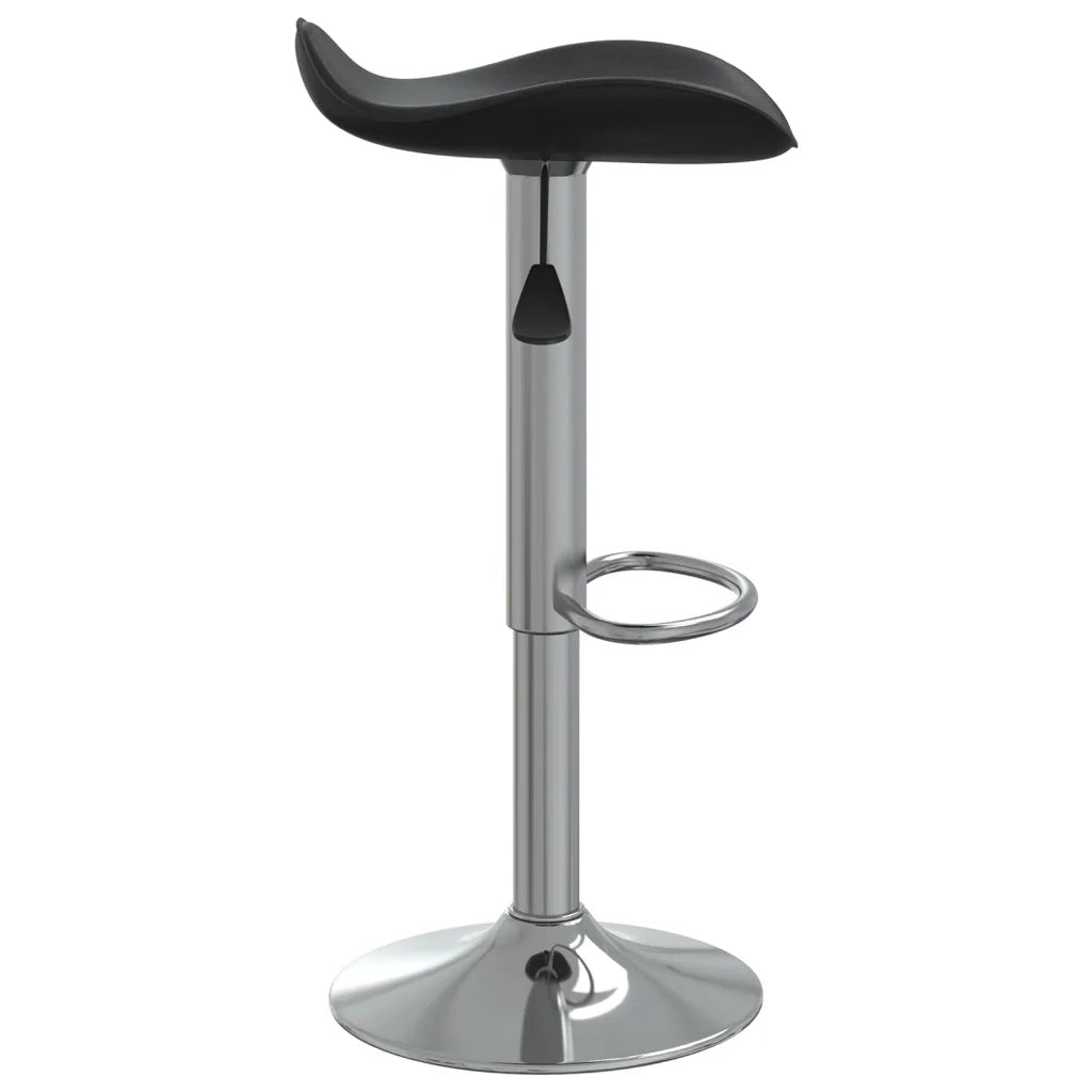 Sgabello da Bar Nero in Acciaio Cromato e Pelle Sintetica cod mxl 57316