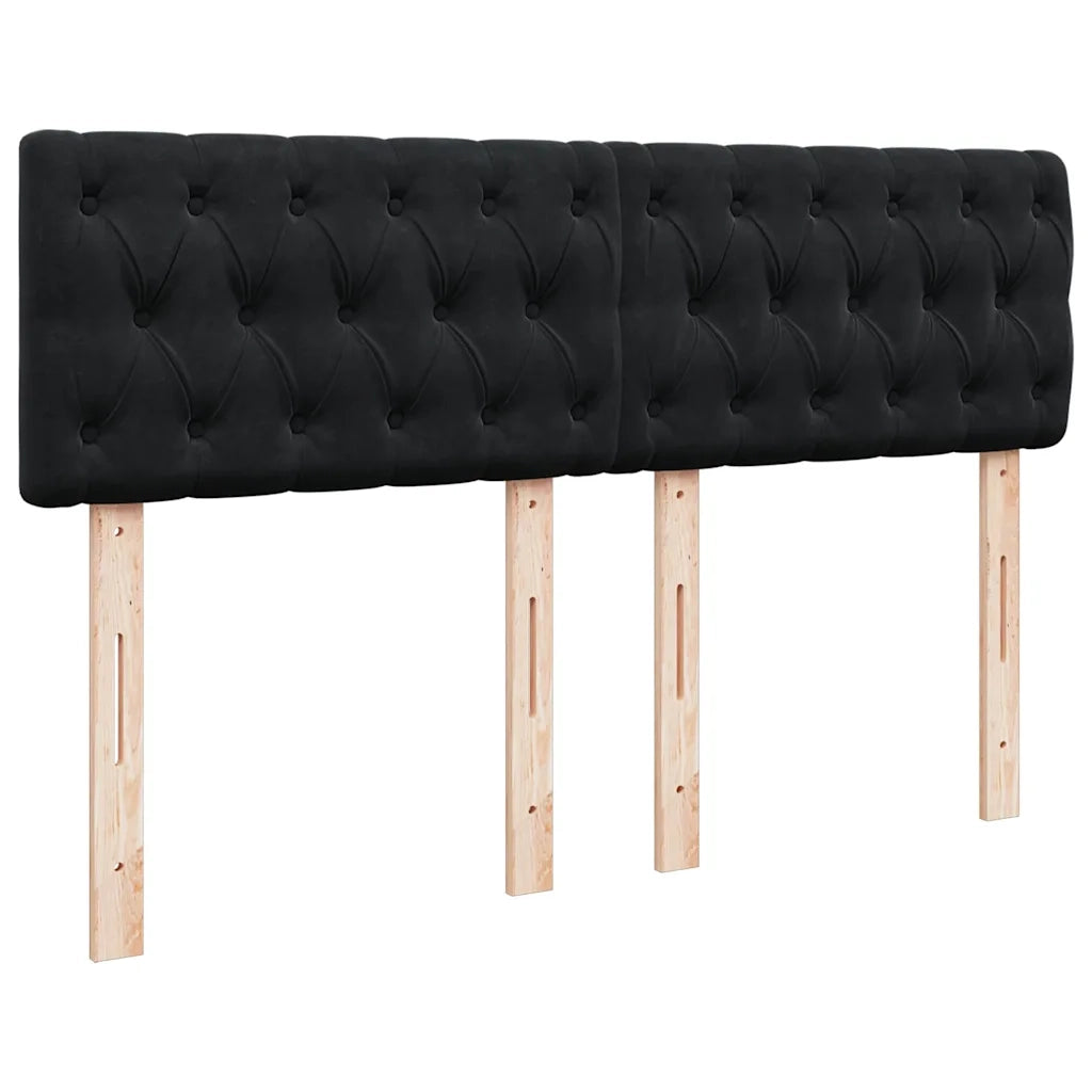 vidaXL Giroletto a Molle con Materasso Nero 160x200 cm in Velluto