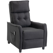 Poltrona Massaggiante  69x93x104 cm Reclinabile a 160° con Poggiapiedi e Telecomando Effetto Lino Grigio Scuro