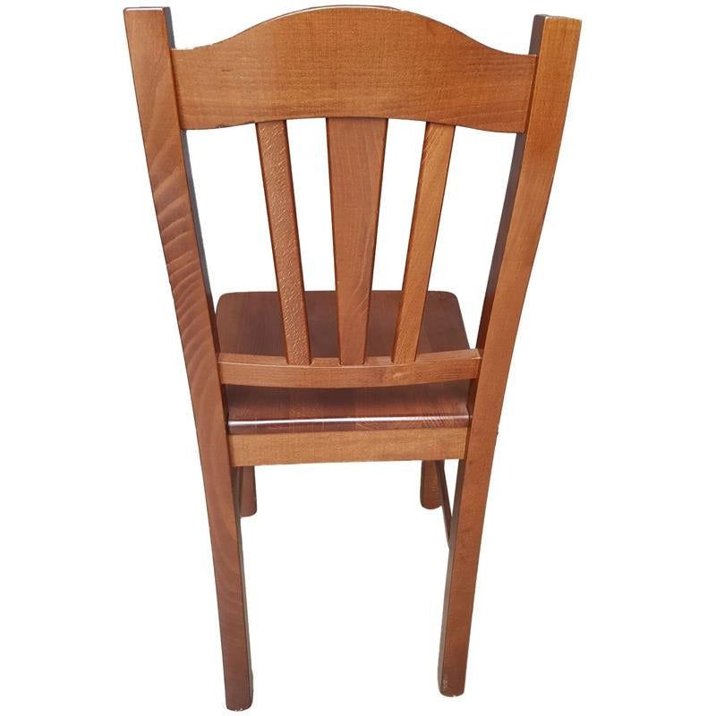SET 2PZ SEDIE IN LEGNO MASSELLO CON SEDUTA COMPATTA E SCHIENALE ALTO LAVORATO -  COLORE NOCE 90X45X46 CM
