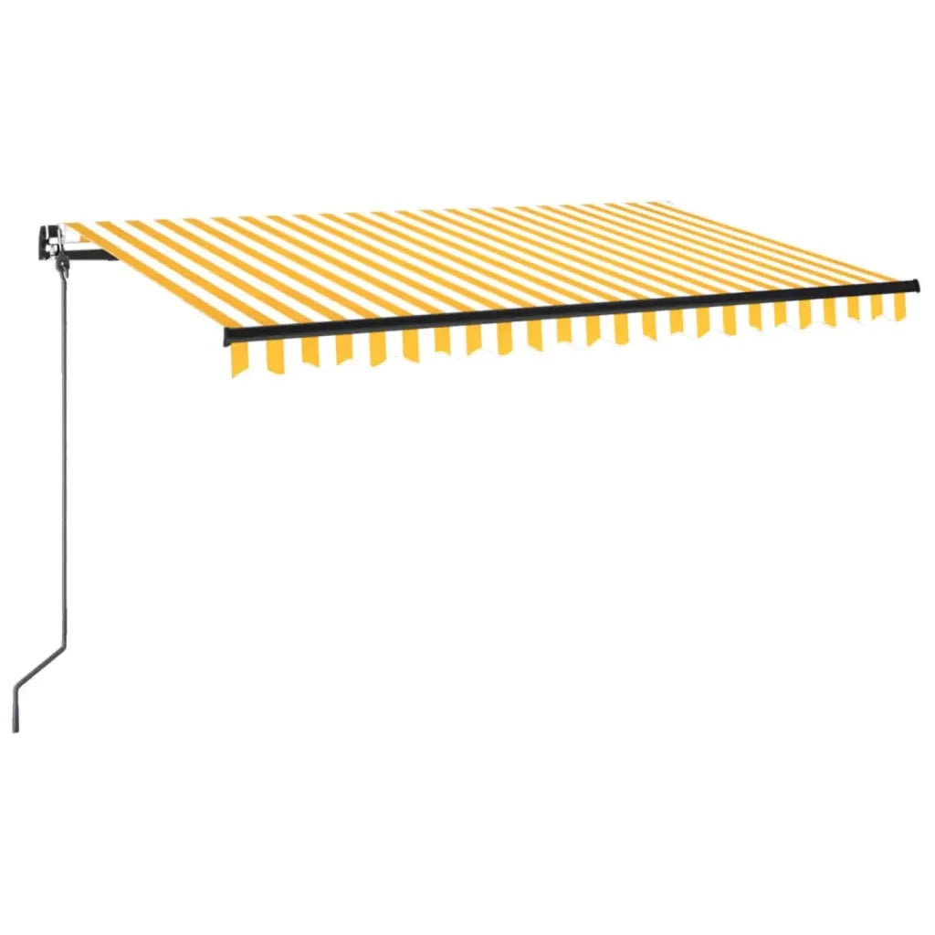 Tenda da Sole Retrattile Manuale 400x350 cm Gialla e Bianca 3069178