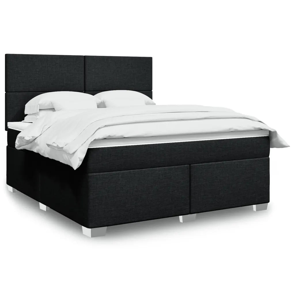 vidaXL Giroletto a Molle con Materasso Nero 180x200 cm in Tessuto