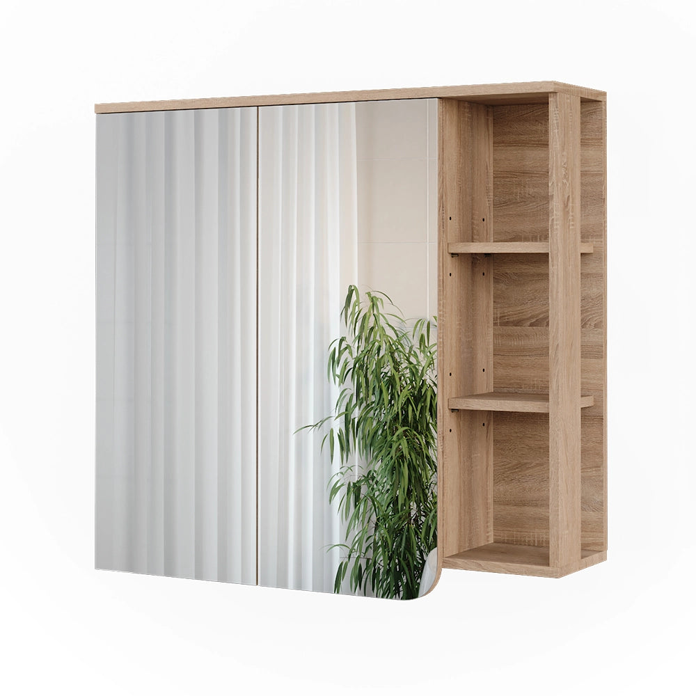 Vicco Mobile a specchio Sonoma/Bianco 80 x 75 cm