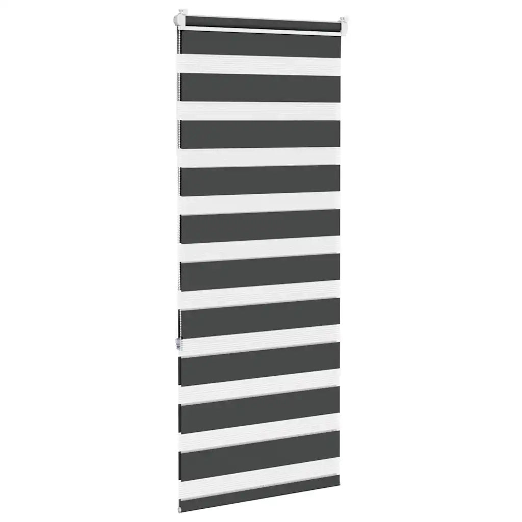 Tenda a Rullo Zebra Nero Larghezza Tessuto 50,9 cm Poliestere