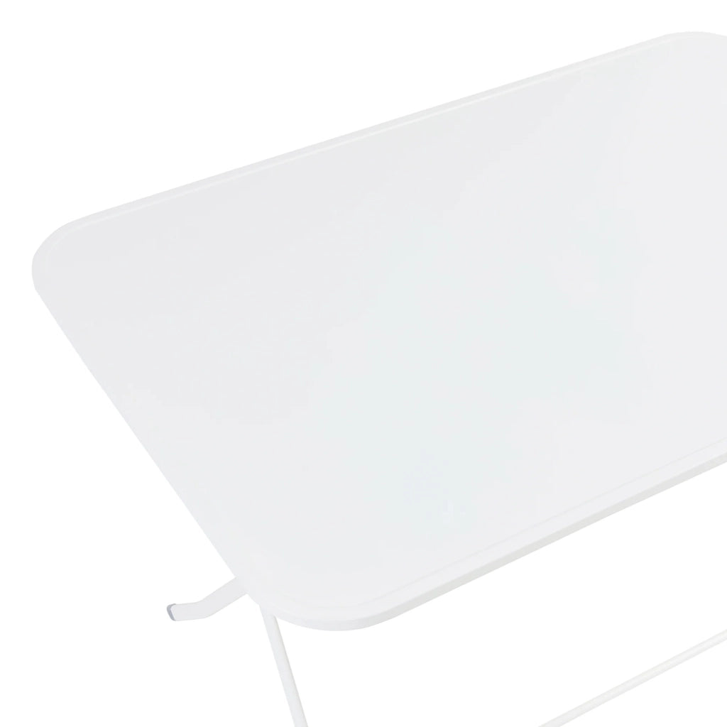 Tavolo da giardino pieghevole 110 x 70 x 71 cm acciaio laccato bianco 03_0011033