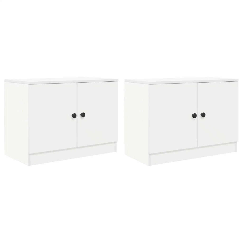Armadietto per letto con porta 2 pz Bianco 66 x 35 x 48 cm CFW9782747