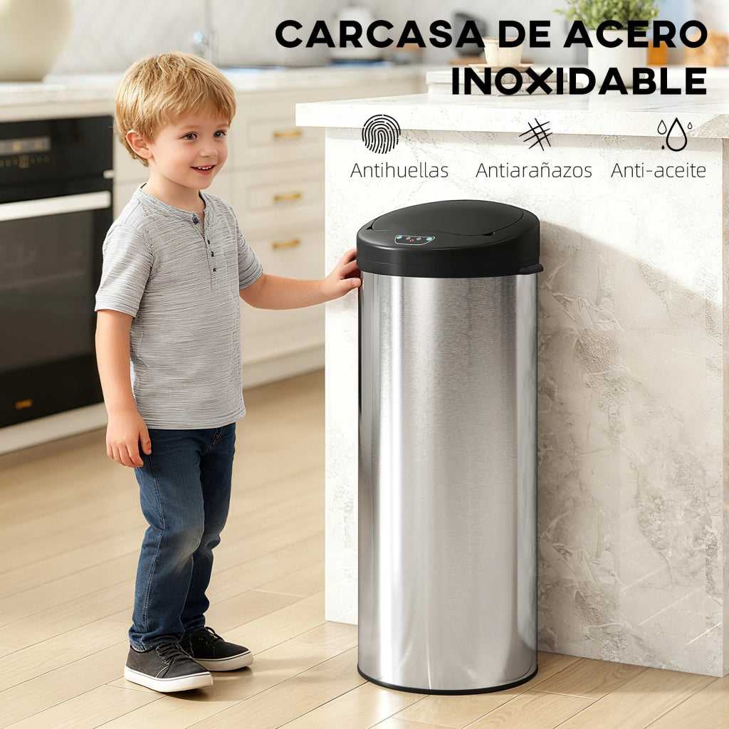 Cestino automatico 55L inox ¨C zephmum ¨C 55 litri argento