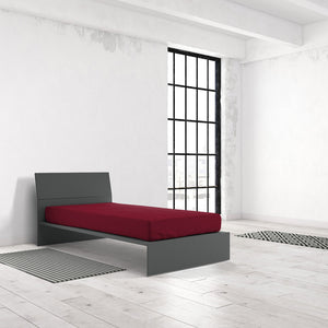 Lenzuolo Sotto con Angoli ed Elastico Tinta Unita Bordeaux 1 Piazza e Mezzo