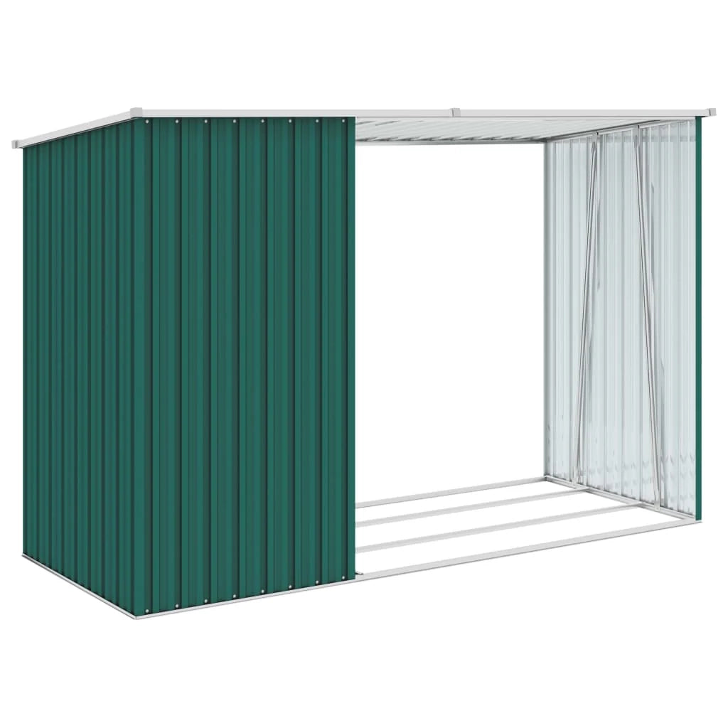 Legnaia da giardino 245 x 98 x 159 cm in acciaio zincato verde 02_0022399