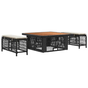 Set da Pranzo per Giardino 3 pz | Set Salotto da Giardino Beige e Crema polyrattan