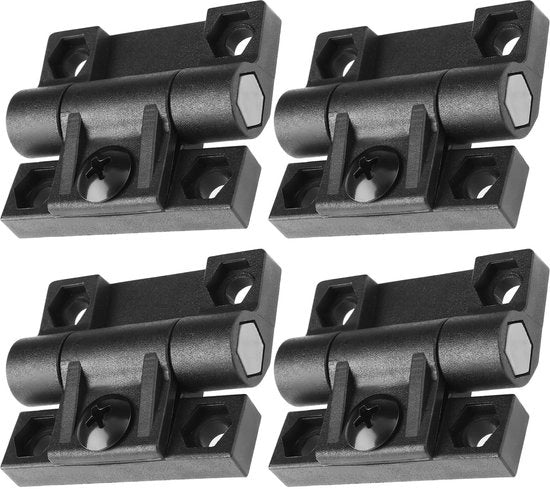 Scharnieri adattabili 4 pezzi - Coppia di scharnieri - Nero plastico - Demping e posizionamento - Adatto per porte di armadi e guardaroba - Scharnieri a coppia