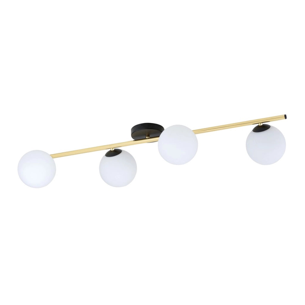 Lampada a sospensione SPLENDI in acciaio nero e oro con diffusori in vetro