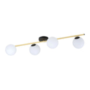 Lampada a sospensione SPLENDI in acciaio nero e oro con diffusori in vetro