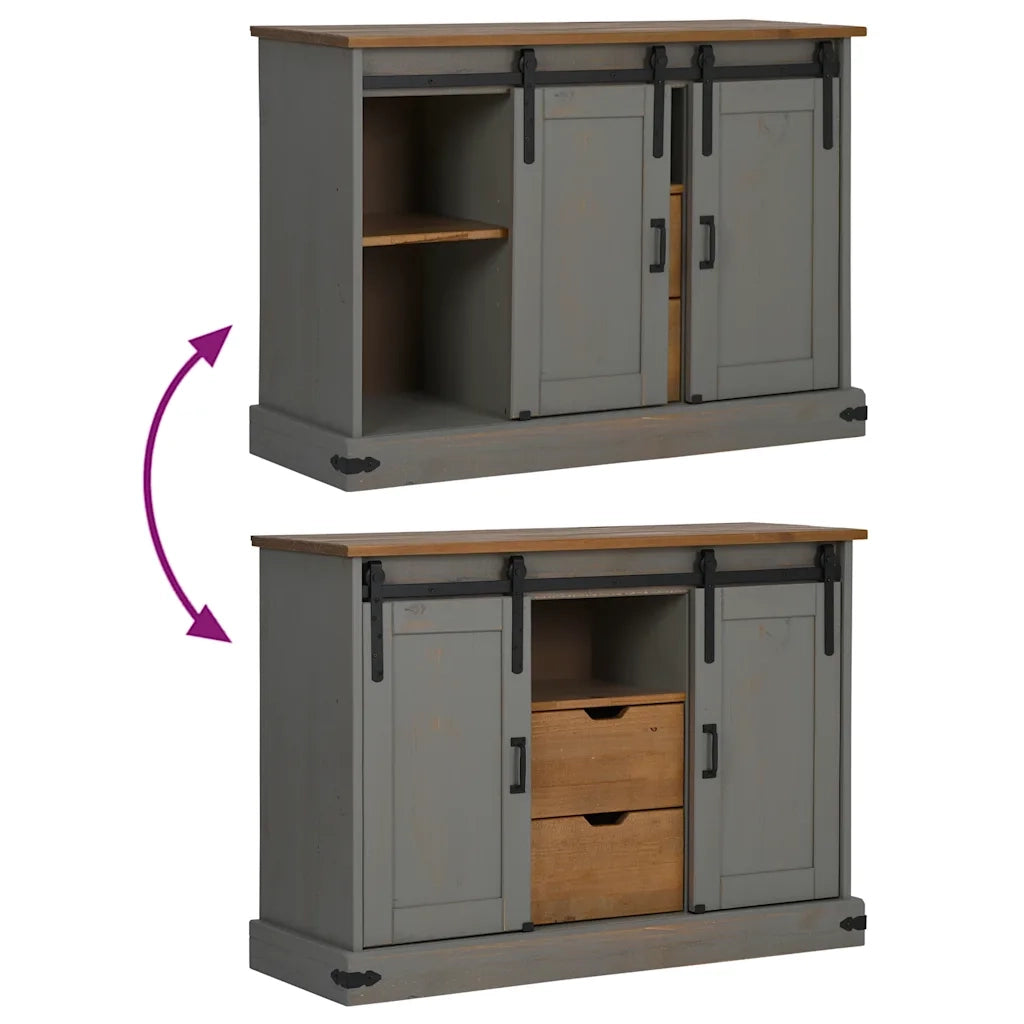 Credenza HALDEN 2 Ante Scorrevoli 112x40x80 cm Legno Massello