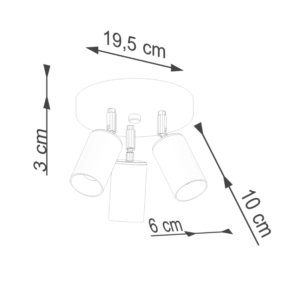 Lampada a soffitto WINX 3P nero/cromo