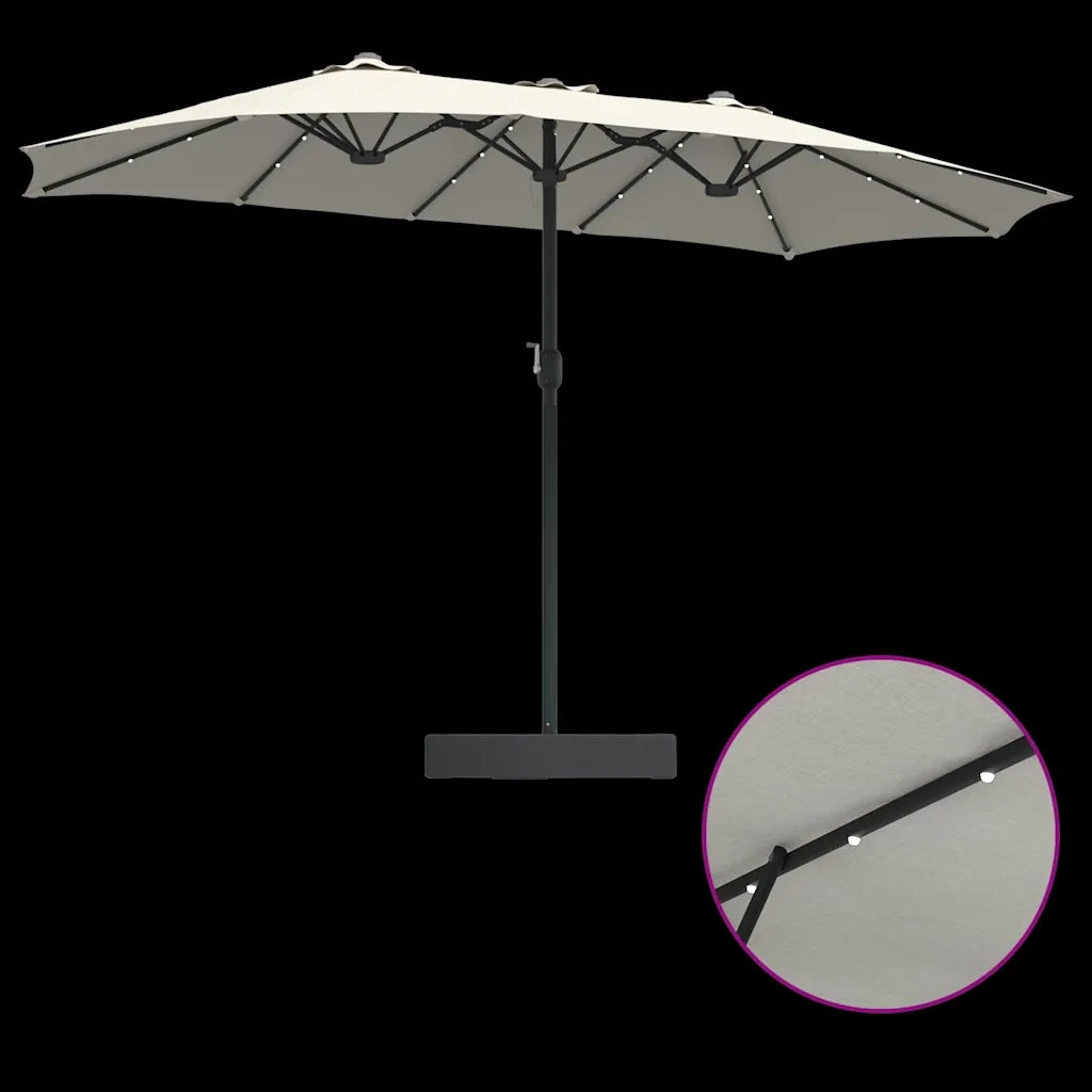 vidaXL Ombrello da giardino Sabbia 385 x 209 x 244 cm Tessuto