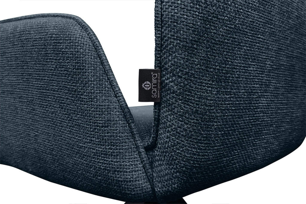 Sedia ufficio in tessuto, poltrona girevole blu – Oslo