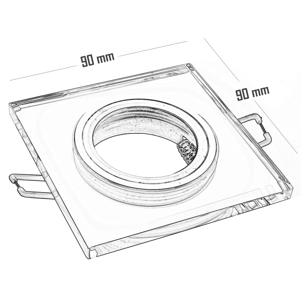 Faretto quadrato vetro specchiato incasso 6cm lampada LED GU10 6W RGBW luce colorata discoteca bar 230V LUCE 3000K