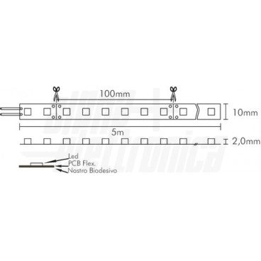 Striscia Led 60 Led/ m 5050 - 24Vdc - 14,4W/m - Bianco caldo